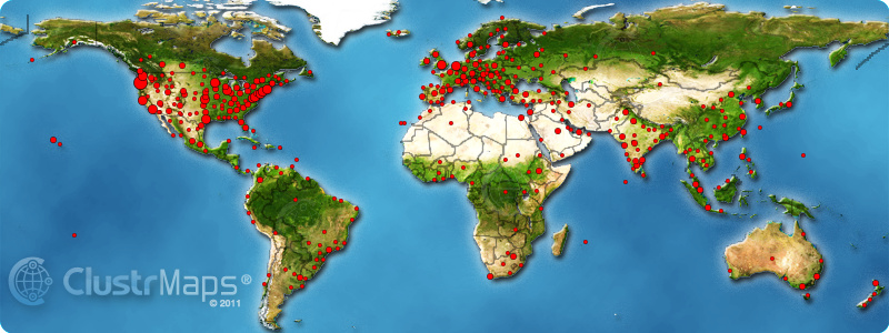 Locations of visitors to this page